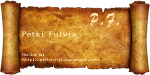Petki Fulvia névjegykártya